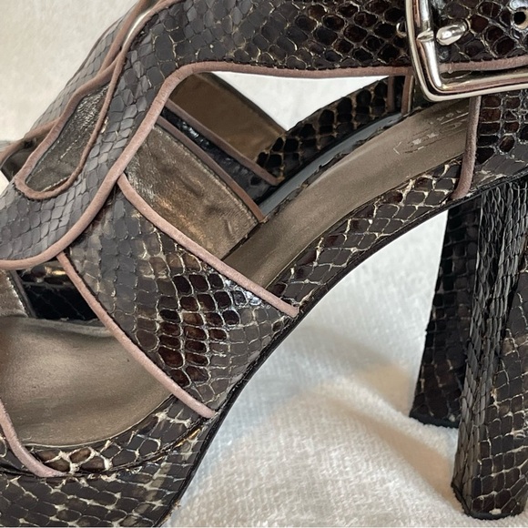 Coach Ivanah snakeskin print open toe heels shoes - Picture 11 of 11